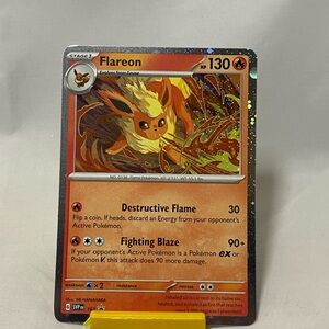 Pokemon Card Flareon SVP 167 Black Star Promo Cosmo Holo Prismatic Evolutions NM